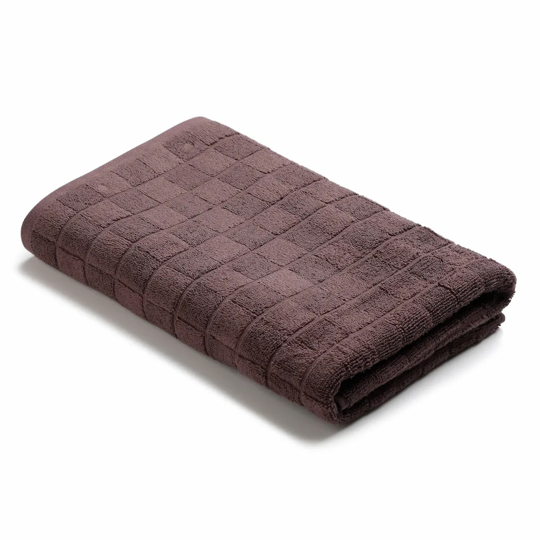 Checkered Charms - Premium Bath Towel (Brown)